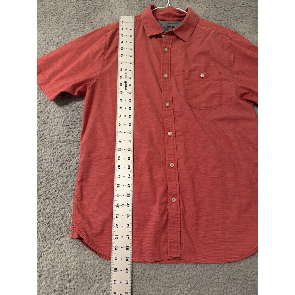 The North Face Shirt Mens Medium Short Sleeve Pocket Walking Hiking Red - Picture 3 of 5
